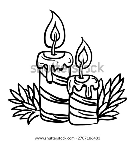 Hand drawing style of candle vector. It is sutable for christmas icon, sign or symbol.