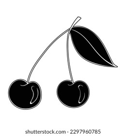 Estilo de dibujo manual del vector cereza.
Icono adecuado para la fruta.