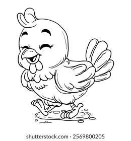 Hand drawing style of chick vector. It is suitable for pets animal icon, sign or symbol.