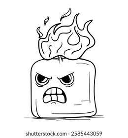 Hand drawing style of cute candle character vector. It is suitable for sticker icon, sign or symbol.