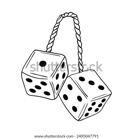 Hand drawing style of dice vector. It is suitable for game or play icon, sign or symbol.