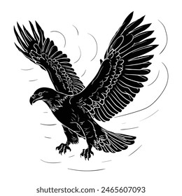 Hand drawing style of eagle vector. It is suitable animal icon, sign or symbol.