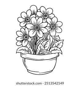 Hand drawing style of flower vase vector. It is suitable for flowers or plants icon, sign or symbol.