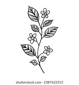 Hand drawing style of flower vector. It is suitable for plant and flower icon, sign or symbol.