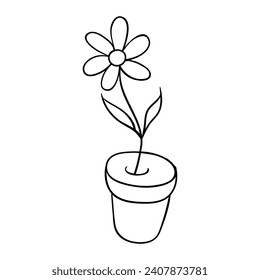 Estilo de dibujo manual del vector de flor. Es adecuado para ícono de planta o flor, signo o símbolo.