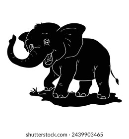 Hand drawing style of gajah vector. It is suitable animal icon, sig or symbol. svg