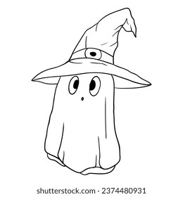 Hand drawing style of ghost vector. It is suitable for Halloween icon, sign or symbol.