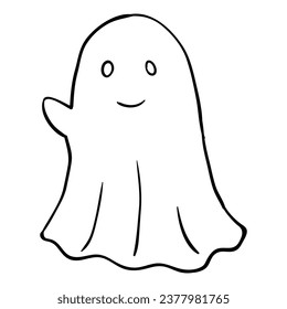 Hand drawing style of ghost vector. It is suitable for Halloween party. 