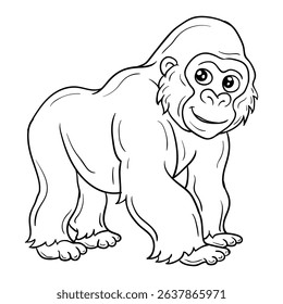 Hand drawing style of gorilla vector. It is suitable for wild animal icon, sign or symbol.