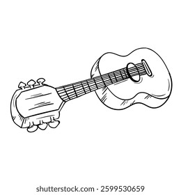 Hand drawing style of guitar icon. It is suitable for music icon, sign or symbol.