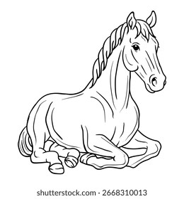 Hand drawing style of horse vector. It is suitable for pet animal icon, sign or symbol.