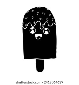 Hand drawing style of ice cream vector. It is suitable for food and beverage icon, sign or symbol.
