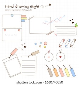 Ilustración de estilo de dibujo manual. Icono de varios orígenes web.