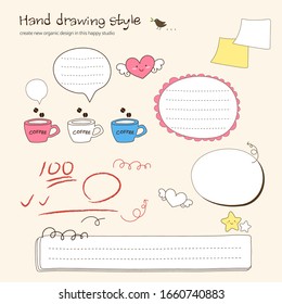 Ilustración de estilo de dibujo manual. Icono de varios orígenes web.