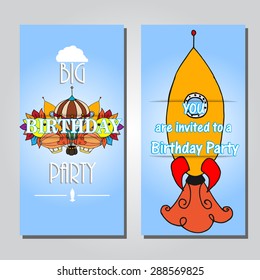 Hand drawing style invitation with different elements