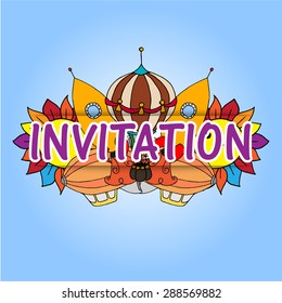 Hand drawing style invitation with different elements