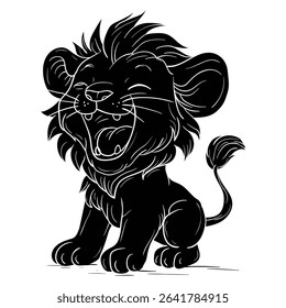 Hand drawing style of lion vector. It is suitable for animal icon, sign or symbol.
