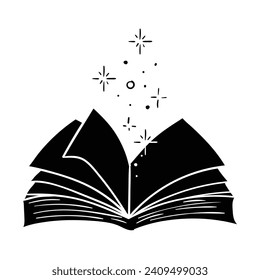 Hand drawing style of magic book vector. It is suitable for magic icon, sign or symbol.