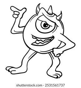 Hand drawing style of monster character vector. It s suitable for cute character icon, sign or symbol.