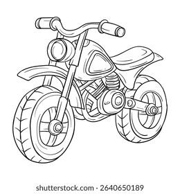 Hand drawing style of motorbike vector. It is suitable for transportation or vehicle icon, sign or symbol.