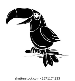 Hand drawing style of parrot vector. It is suitable for pet animal icon, sign or symbol.