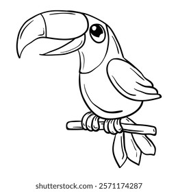 Hand drawing style of parrot vector. It is suitable for pet animal icon, sign or symbol.