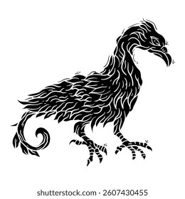hand drawing style of phoenix vector. It is suitable for animal tattoo art.