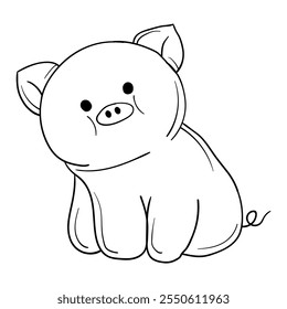 Hand drawing style of pig vector. It is suitable for animal icon, sign or symbol.