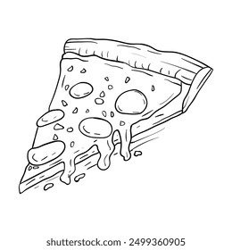 Hand drawing style of pizza outline vector. It is suitable for food and drink icon, sign or symbol.