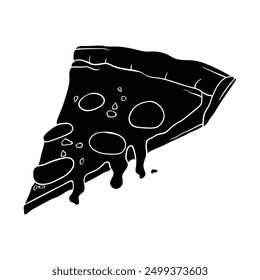 Hand drawing style of pizza solid vector. It is suitable for food and drink icon, sign or symbol.