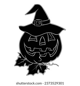 Hand drawing style of pumpkin Halloween vector. It is suitable for Halloween icon, sign or symbol.