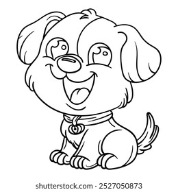 Hand drawing style of puppy dog vector. It os suitable for animal pet icon, sign or symbol.