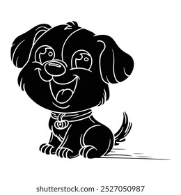 Hand drawing style of puppy dog vector. It os suitable for animal pet icon, sign or symbol.