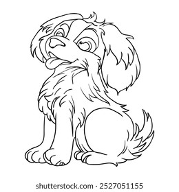 Hand drawing style of puppy dog vector. It os suitable for animal pet icon, sign or symbol.