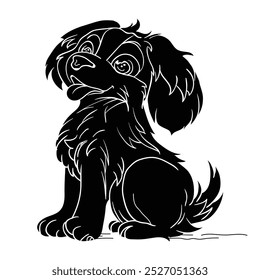 Hand drawing style of puppy dog vector. It os suitable for animal pet icon, sign or symbol.