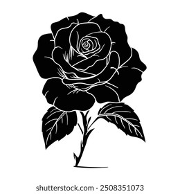 Estilo de dibujo a mano de Vector rosa. Es conveniente para el icono de la flor, el signo o el símbolo.