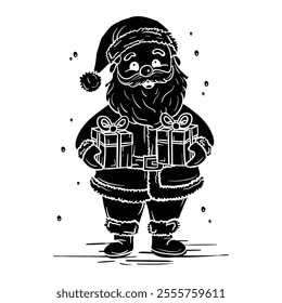 Hand drawing style of Santa Claus vector. It is suitable for Christmas icon, sign or symbol.