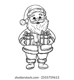 Hand drawing style of Santa Claus vector. It is suitable for Christmas icon, sign or symbol.