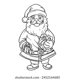 Hand drawing style of Santa vector. It is suitable for christmast icon, sign or symbol.