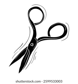 Hand drawing style of scissors icon. It is suitable for house tools icon, sign or symbol.