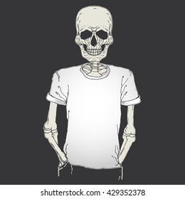 hand drawing style skull