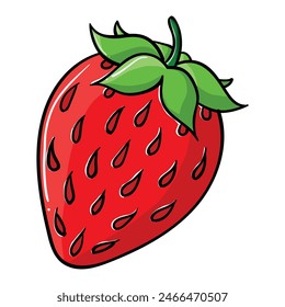 Hand drawing style of strawberry vector. It is suitable for fruit icon, sign or symbol.