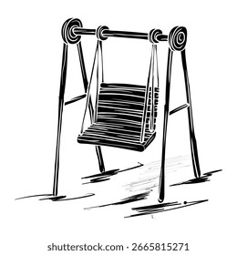 Estilo de dibujo a mano de Vector oscilante. Es conveniente para el icono del parque, el signo o el símbolo.