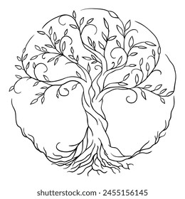 Hand drawing style of tree vector. It is suitable for nature icon, sign or symbol.