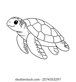 Hand drawing style of turtle vector. it is suitable for se creatures icon, sign or symbol.