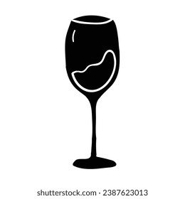 Hand drawing style of wine glass vector. It is suitable for drinks icon, sign or symbol.