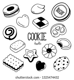 Hand Drawing Styles For Cookie. Cookie Doodle.