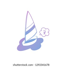 Hand drawing styles with  ship. Pastel doodle ship