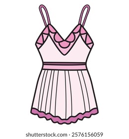 Hand Drawing of Stylish Bodysuit with Chic and Modern Details