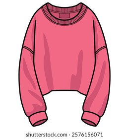 Hand Drawing of Stylish Pink Sweater with Cozy and Trendy Details